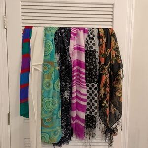 Set Of 7 Colorful Women's Scarves Collection